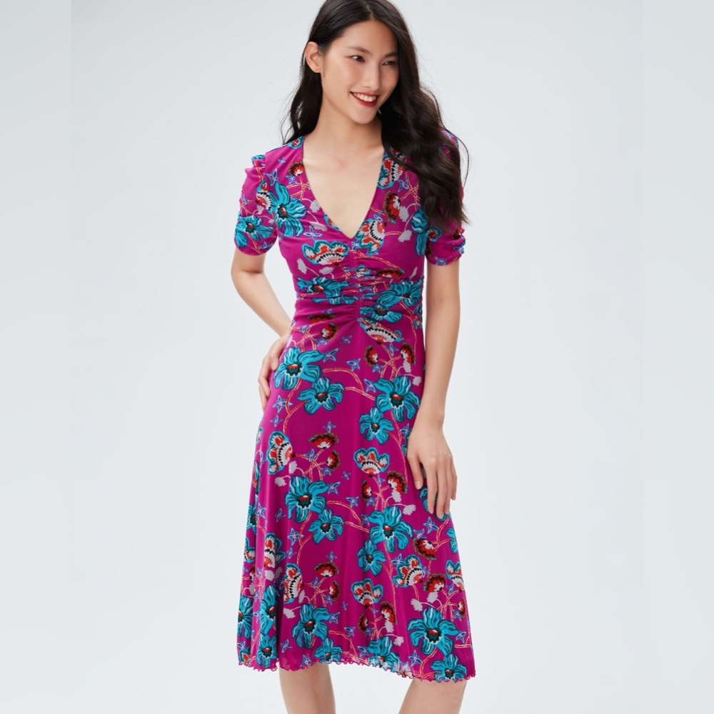NWT Diane Von Furstenberg Koren Reversible Dress In Pink